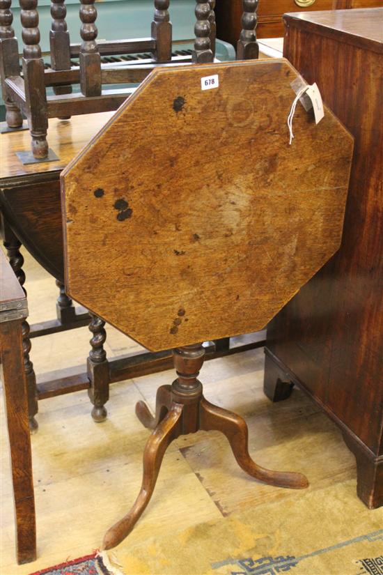 George III mahogany hexagonal tilt-top occasional table